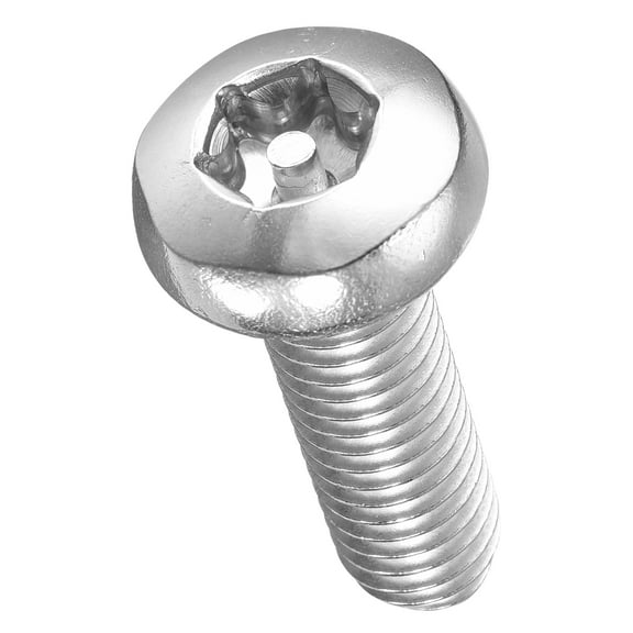 Pan Head Torx Security Screws Bolts (M8-1.25x25mm) 10Pcs, Button Torx Head Machine Screws 304 Stainless steel - for Furniture Woodworking Project, Silver Tone