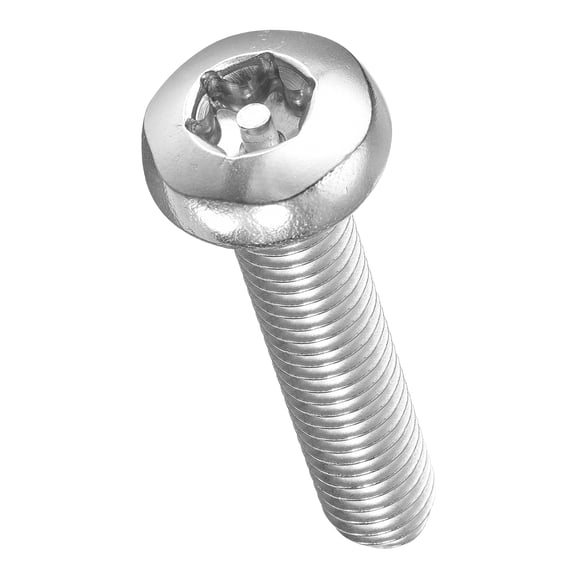 Pan Head Torx Security Screws Bolts (M8-1.25x35mm) 20Pcs, Button Torx Head Machine Screws 304 Stainless steel - for Furniture Woodworking Project, Silver Tone