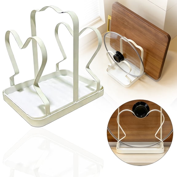 Pan Lid Organizer - Waterproof Drip Tray,Removable Pot Holder,Durable Kitchen Storage Rack | Cabinet Indoor Home Door Indoor Home Door for Pans Kitchen Cooking Countertops,pot lid holder for cabinet