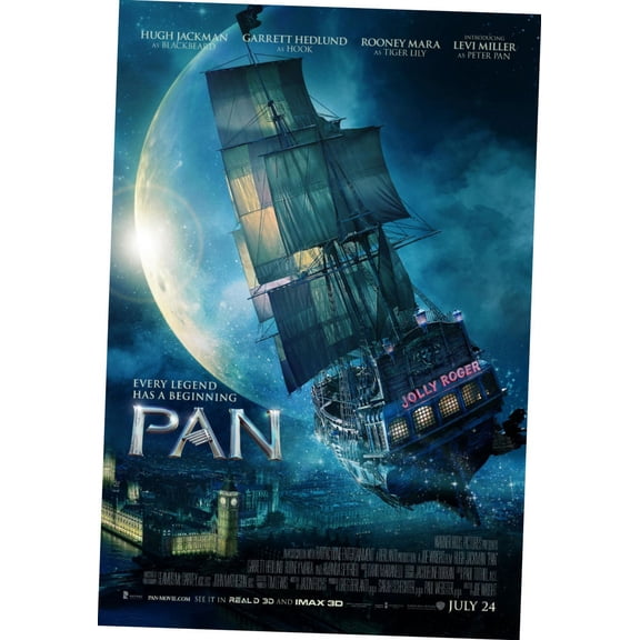 Pan Movie Poster Metal Sign 8Inx 12In Art Print On Metal 8x12 Multi-Color Square Adults Metal Prints