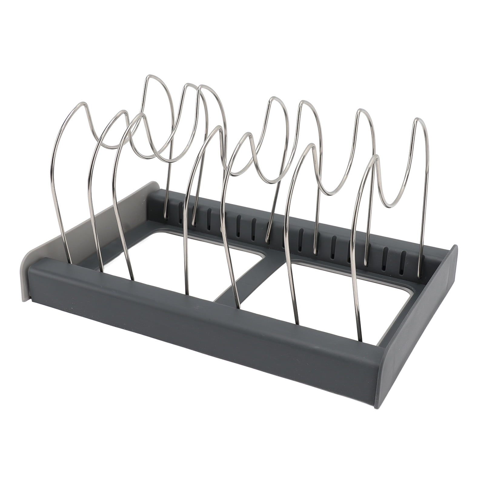 Pan Organiser Rack, Pot Lid Holder with 7 Dividers Bakeware Rack