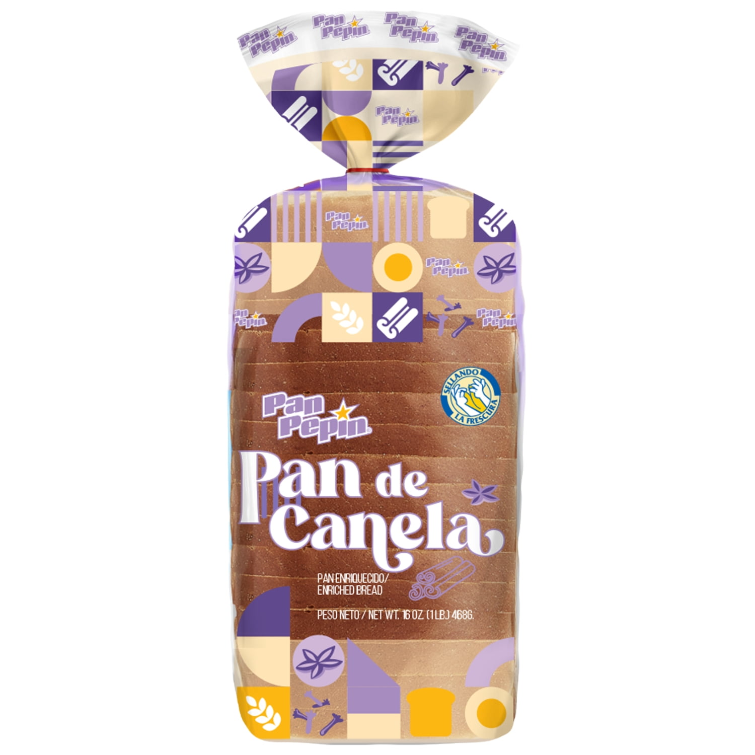 Pan Pepin Cinnamon Sandwich Bread Loaf, 16 oz, Sliced, Ready to Eat