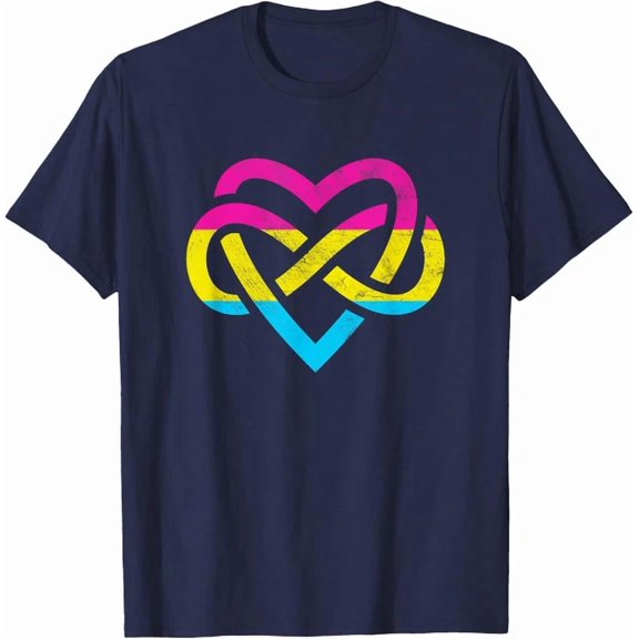 Pan Poly Proud Polyamory Pride Infinity Pansexual Distressed T-Shirt
