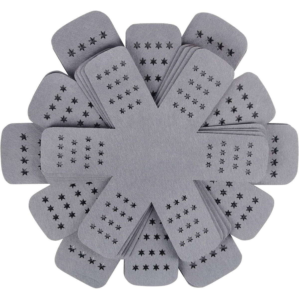 Pan Pot Protectors Extra Thick Cookware Separator Pads with Star Design Protects Pots and Pans from Scratches 3 Sizes Set of 12 Gray