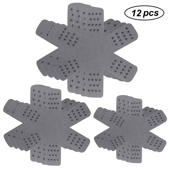 Pan Pot Protectors with Stars, Set of 12 and 3 Different Sizes, Pot Separator for Stacking and Protecting Cookware Gray