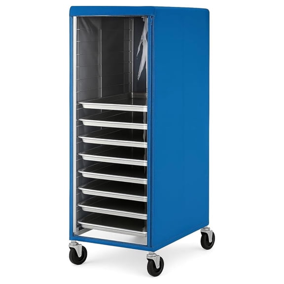 Blue Vinyl Commercial Kitchen Pan Storage - Heavy Duty Vinyl Pan Rack Protector