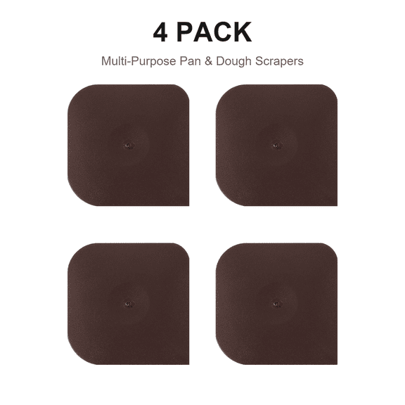 Non Scratch Plastic Scrapers, Brown, 4 Count, 4 Pack