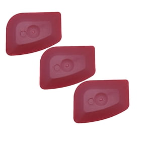 Pan Scraper Dish Scraper Food Scraper Tool Plastic Pot Scraper Kitchen Scraper Grease Scraper Cast Iron Skillet Pan Scraper Tool for Cleaning, 6*7.5cm/2.36*2.95Inch (3 Pcs, Red)