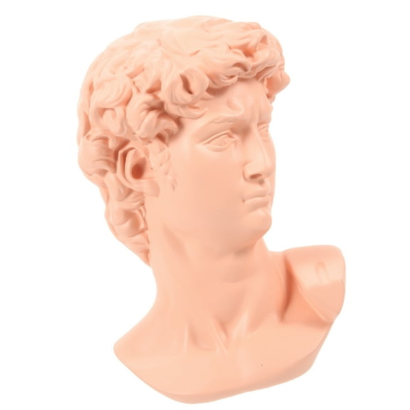GOOHOCHY Resin David Head Sculpture for Decor Pink 1Pc Great for Desk Home Office 6.5 Inches