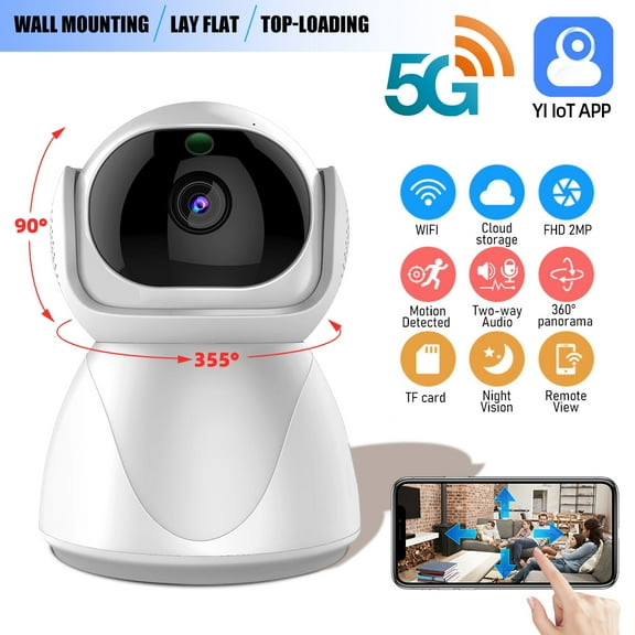 Pan/Tilt Security Camera for Baby Monitor,DFITO Pet Camera w/ Motion Detection, 1080P, 2-Way Audio, Night Vision, Cloud & SD Card Storage,with 32GB SD Card