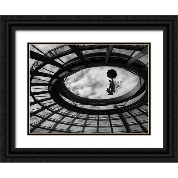 Pan, Yi 24x19 Black Ornate Wood Framed with Double Matting Museum Art Print Titled - Arrival