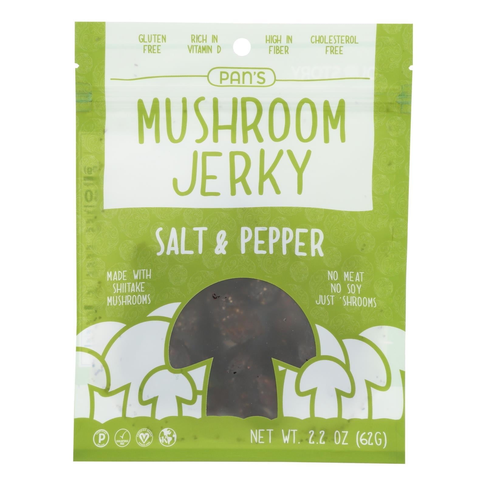 Pan's - Mushroom Jerky Salt Pppr - Case of 6-2.2 OZ