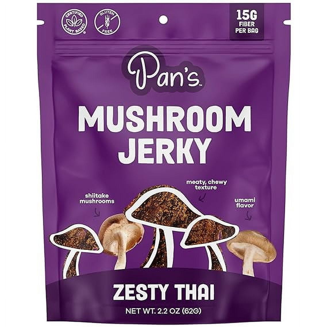 Pan's Mushroom Jerky Zesty Thai -- 2.2 oz Pack of 2