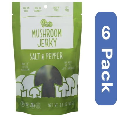 Pan's Salt & Pepper Mushroom Jerky 2.2 oz (Pack Of 6)