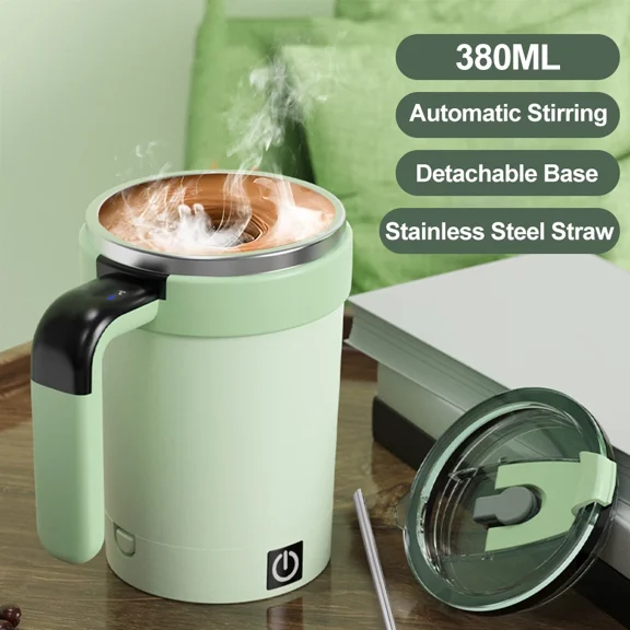 PanBiqintyy Automatic Stirring Cup Rechargeable Magnetic Mixer Electric Stirring Mugs Stainless Steel Coffee Mug Rotating Magnetic Tumbler