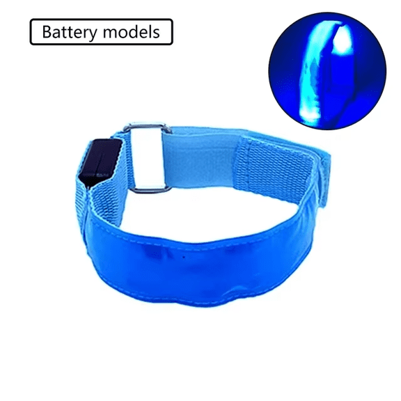 PanBiqintyy Battery LED Light Strap Wrist Slap Armband Ankle Running Riding Glow Outdoor Sports Night Running Light Safety Green Blue Red