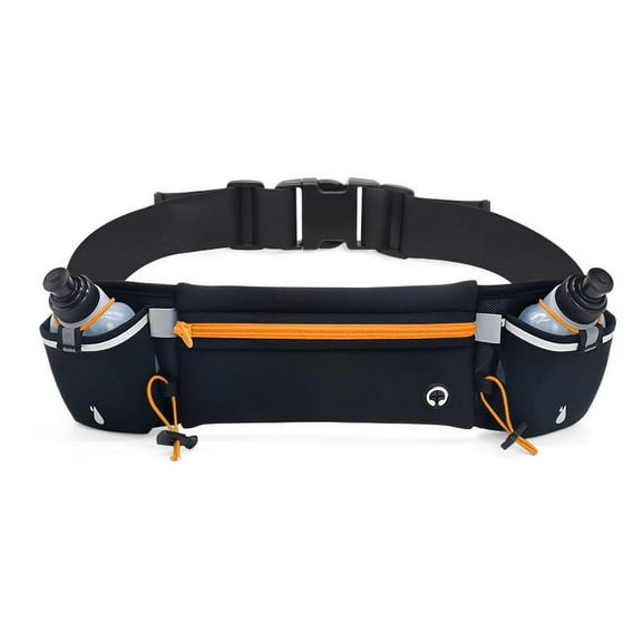 PanBiqintyy Man/Woman Marathon Trail Running Waist Pack with 2Pcs Water Bottles Sports Fanny Pack Fitness Dual Pocket Running Belt Waist Bag