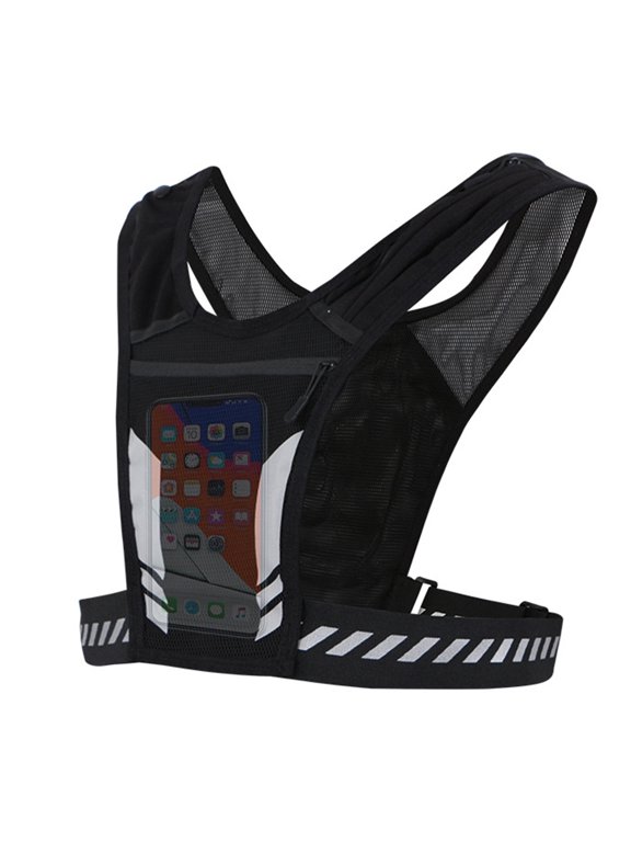 Reflective Running Backpack Running Vest Phone Holder Unisex Cycling Backpack Breathable for Outdoor Sports Fitness Vest