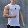 thumbnail image 1 of PanBiqintyy summer Sleeveless vest outdoor sport tank top running fitness undershirt quick drying round neck gym T-shirt men Breathable tops, 1 of 9