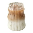thumbnail image 1 of PanDaDa 18 oz Ribbed Fluted Iced Coffee Glass, 1 of 6