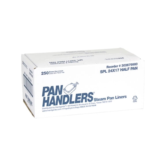 PanHandlers Clear Half 24 X 17 Inches Steam Pan Liners, 250 Count