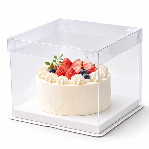 PanJoidys 10 Pack Clear Square Cake Boxes with Lids Single Layer with ...