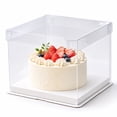 10 Inch Incerton PanJoidys 10 Pack Clear Square Cake Boxes with Lids Single Layer with ...
