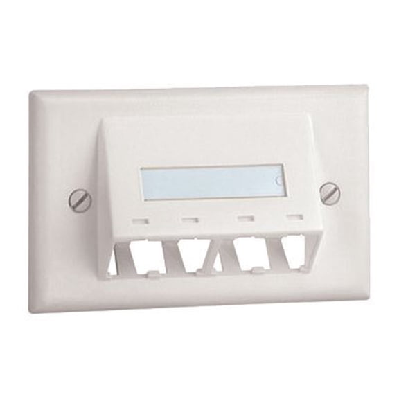 Panduit MINI-COM Classic Series Sloped Faceplates with Label and Label Cover - Faceplate - off white - 1-gang - 4 ports