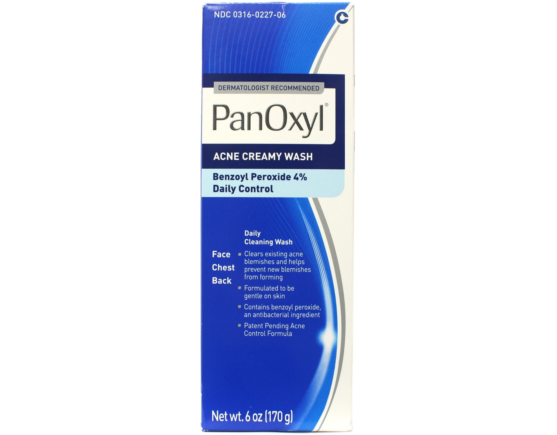 PanOxyl 4 Acne Creamy Wash, 4% Benzoyl Peroxide 6 oz Pack of 2