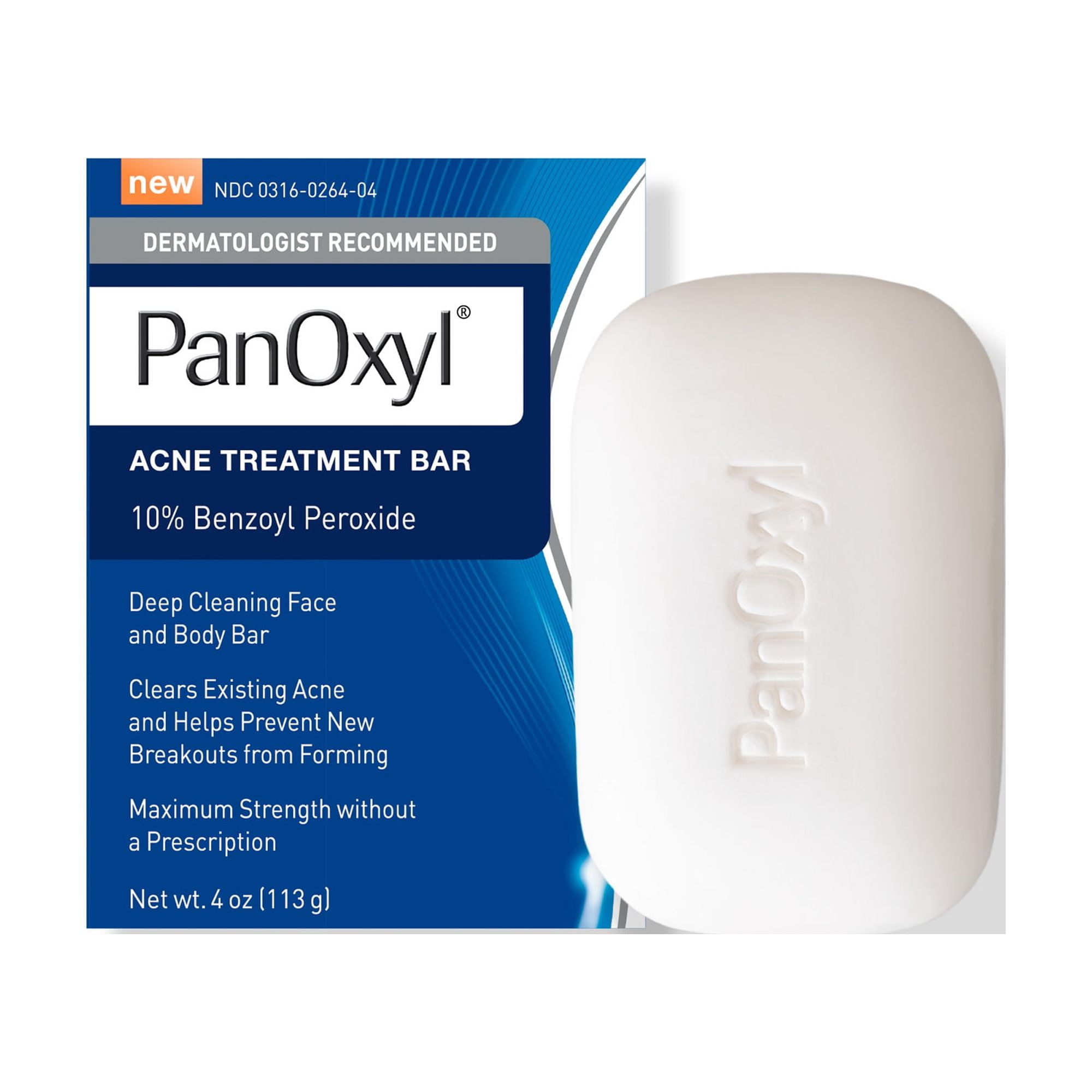 PanOxyl Acne Treatment Face & Body Bar Soap, Max Strength 10 Benzoyl