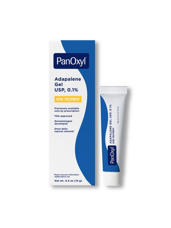 Adapalene 0.1% Leave-On Gel, Retinoid Acne Treatment, 0.5 oz