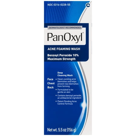 PanOxyl Foaming Acne Wash, Maximum Strength, 10% Benzoyl Peroxide - 5.5 oz