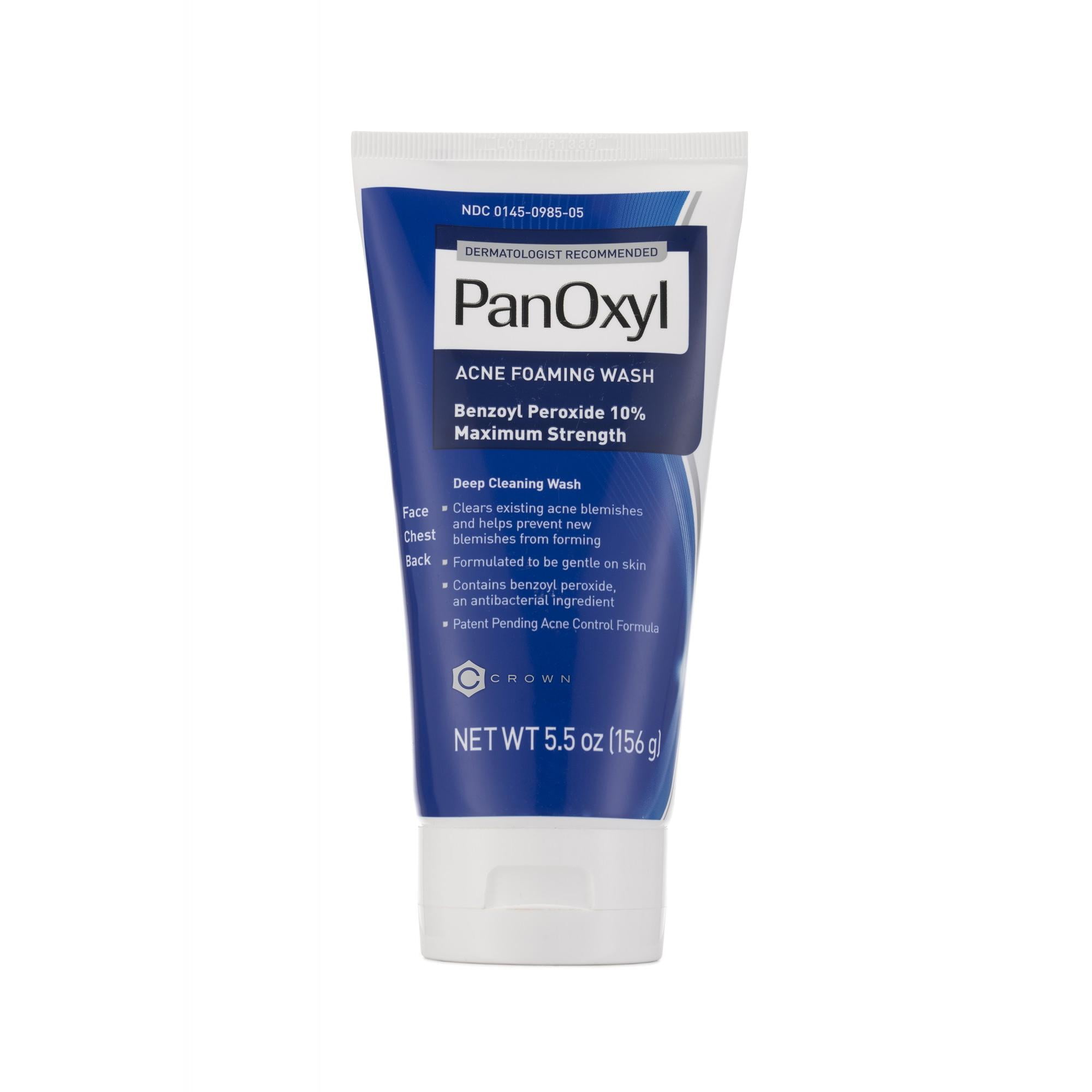 PanOxyl Foaming Acne Wash, Maximum Strength, 10% Benzoyl Peroxide, 5.5 oz Packaging May Vary