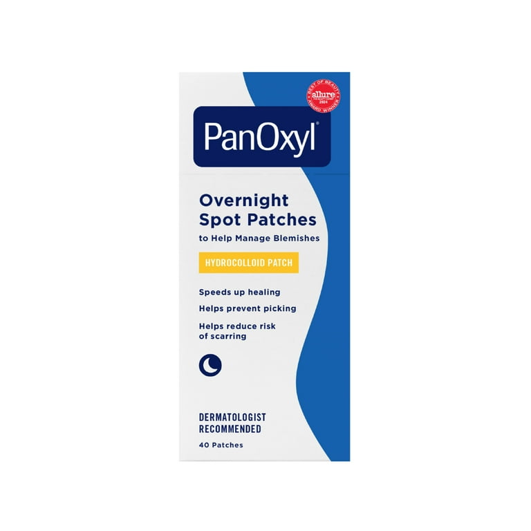 PanOxyl Overnight Spot Patches for Face, Pimple Patch, Clear, 40 Patches