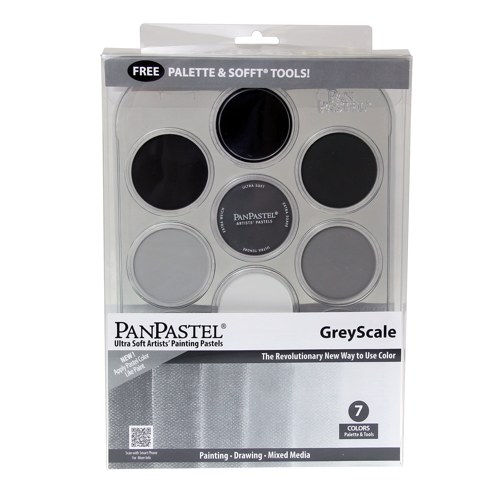 PanPastel 30079 Ultra Soft Artist Pastel 7 Color Greyscale Kit w/Sofft  Tools & Palette Tray