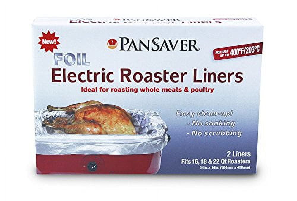 PanSaver 45950 Aluminum Foil Electric Roasting Oven Liner, Pack of 4, Fits 1622 Qt, up to 400