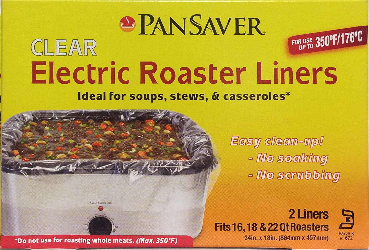  Pansaver Electric Roaster Liners, 3 Box Bundle (Liners for 6  Roasters) Includes Instructions & Video Link. Fits 16, 18 & 22 Quart  Roasters.: Home & Kitchen