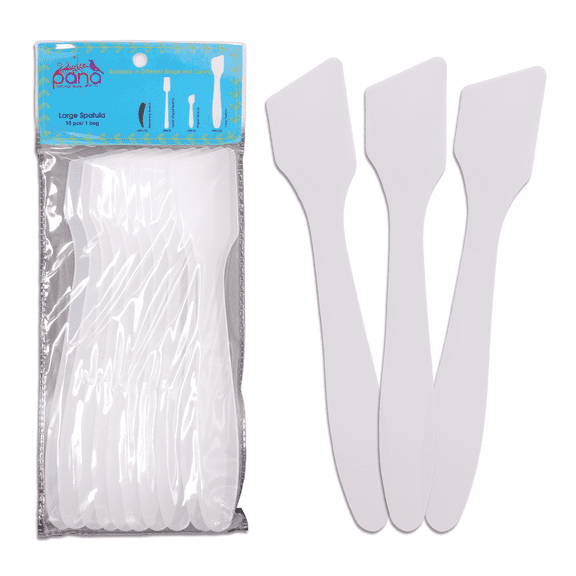 Pana 10 Pieces Large Cosmetic Sample Spatulas for Facial Cream Mask Spatula or Mixing- Frosted White
