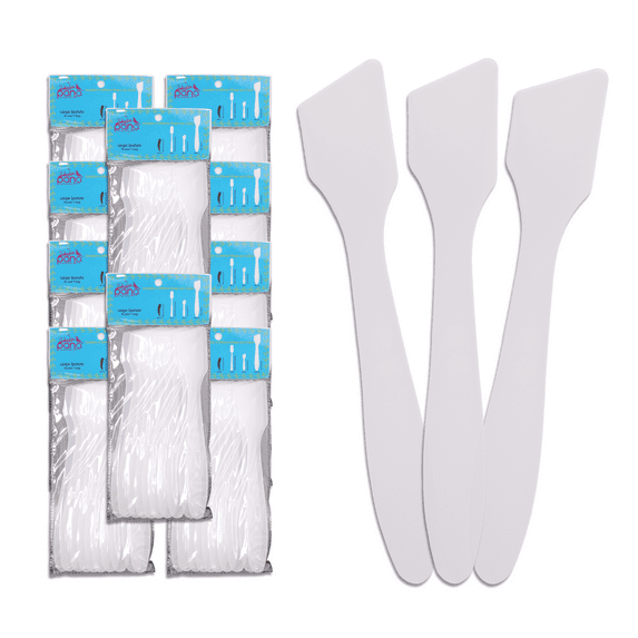 Pana 100 Pieces Large Cosmetic Sample Spatulas for Facial Cream Mask Spatula or Mixing- Frosted White