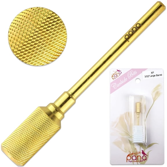 Pana 3/32" Dome Top – Large Barrel Carbide Bit – Extra Fine– For Electric Dremel Drill Machine (Gold)