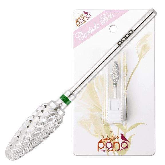 Pana 3/32" Silver Flame Shape Safety Nail Carbide Bit - Coarse Grit