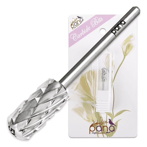Pana 3/32" Smooth Top Small Barrel Carbide Nail Drill Bit - For Electric Dremel Drill Machine (Silver, 5X Coarse Grit )
