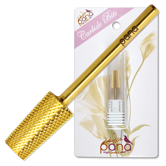 Pana 3/32" Tapered Barrel Carbide Nail Drill Bit - Extra Fine Grit - For Electric Dremel Drill Machine (Gold)