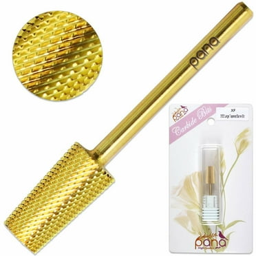 Pana 3/32" Tapered Barrel Carbide Nail Drill Bit - Extra Fine Grit - For Electric Dremel Drill Machine (Gold)