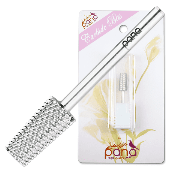 Pana 3/32" Tapered Barrel Carbide Nail Drill Bit - Medium Grit - For Electric Dremel Drill Machine (Silver)