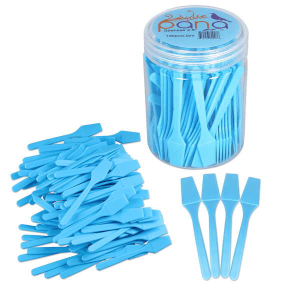 Pana Brand 100 Pcs Cosmetic Platics Spatulas 2.5" Disposable Sample Tester For Facial Cream and Mask - Blue