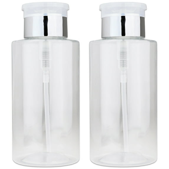 Pana High Quality 10 oz Liquid Pump Dispenser - Silver (2 Bottles)
