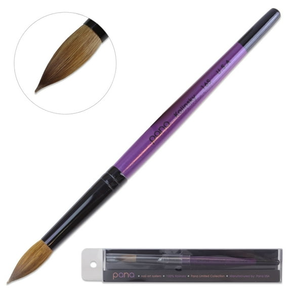 Pana Kolinsky Acrylic Nail Brush with Purple Wood Handle - Size 16