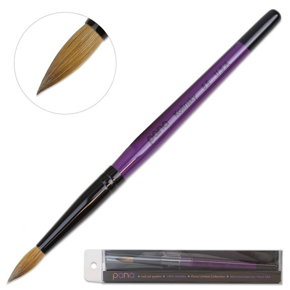 Pana Kolinsky Acrylic Nail Brush with Purple Wood Handle - Size 8