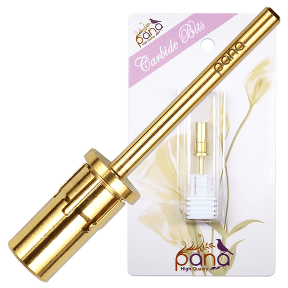 Pana Loxo Gold Color Easy-Off Mandrel Bit 3/32" Shanks- For Nail Drill/File Made in USA